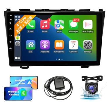 Imagem de Leadfan Rádio estéreo Android para Honda CRV 2007 2008 2009 2010 2011 com Apple CarPlay Android Auto Mirror Link, tela sensível ao toque de 9 polegadas, unidades de cabeça de navegação GPS no painel