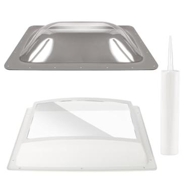 Imagem de Conjunto de cúpula interna e externa de claraboia para trailer, cúpula externa de claraboia RV 45,7 x 66 cm OD Claraboia universal para substituição de aberturas de claraboia de 35,5 x 56 cm e cúpula