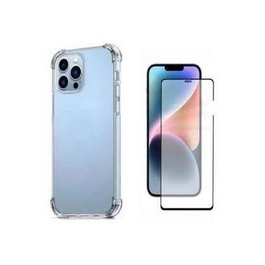 Imagem de Kit Capa Capinha Transparente + Película 3D Vidro para Iphone 14 Pro -