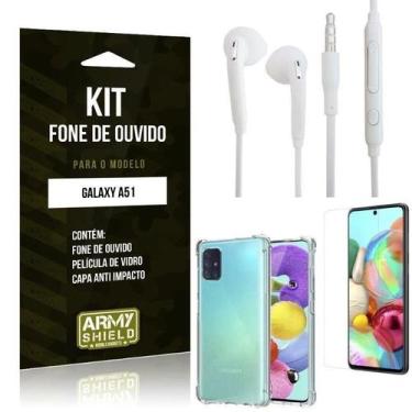Imagem de Capinha Galaxy A51 + Fone De Ouvido P2 + Película 3D - Armyshield