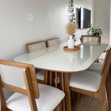 Imagem de Conjunto de Jantar 6 Lugares Mesa Tampo em Vidro 1,80m Dalla - Dalla C