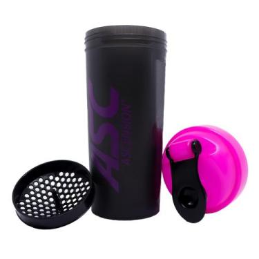 Imagem de Coqueteleira Academia Feminina Rosa Shaker 600ml - Asc, Preto/Rosa, Ún