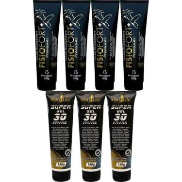Imagem de Kit 4 Pomada Fisiofort Premium 150G + 3 Super Gel 30 Ervas - Bio Insti
