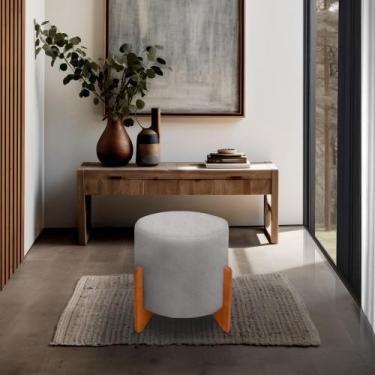 Imagem de Banqueta Puff Thor Luxo Madeira Maciça - ME ecommerce, cinza