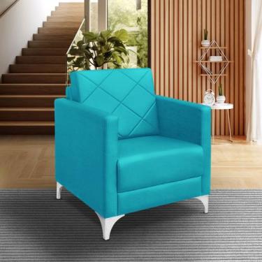 Imagem de Poltrona Helena Decorativa Clinica e recepção - me, azul turquesa