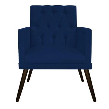 Imagem de Poltrona Decorativa Fernanda Pés Palito Tabaco Sala de Espera Recepção