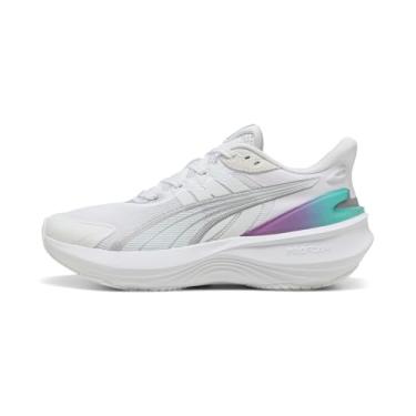 Imagem de PUMA Tênis de corrida feminino Pulse Pro, branco-prata, 35, Branco e prata, 37