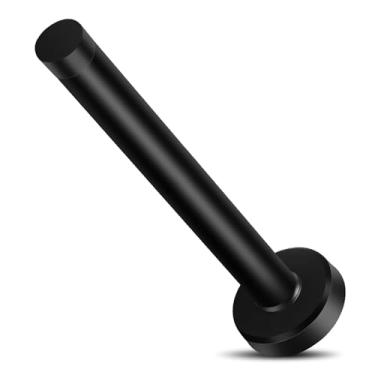 Imagem de Batente de porta de 20 cm, batente de porta extralongo, montado na parede, batentes de porta pretos com proteção estendida, batentes de porta de aço inoxidável, pontas de borracha amortecedoras de som