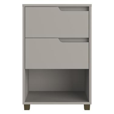 Imagem de Mesa De Cabeceira 45cm Com 2 Gavetas Multimóveis Cr35244 Cinza