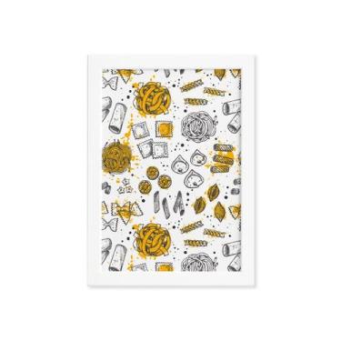 Imagem de Placa Decorativa MDF Tipos de Massa Branco e Amarelo 20x30cm - Quartin