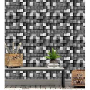 Imagem de Papel De Parede Bloco 3D De Madeira - PAPEL E PAREDE ADESIVOS