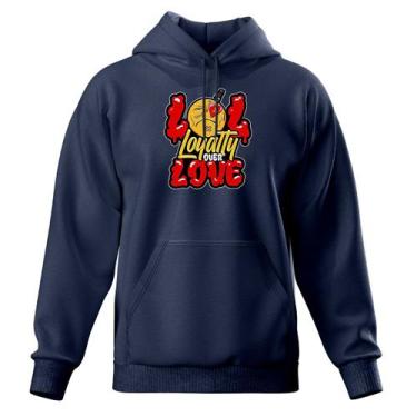 Imagem de Blusa de Frio Moletom Fechado Com Capuz Bolso Canguru Relaxado, Azul m