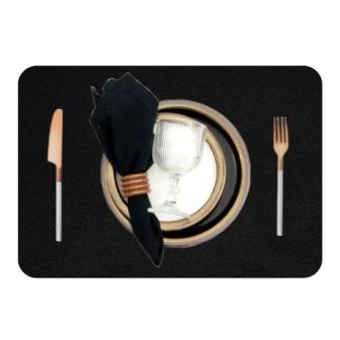 Imagem de Jogo Americano Sousplat Retangular 4 peças Limpa Facil couro - GENERTO