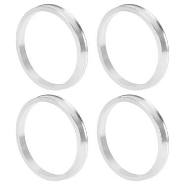 Imagem de INFINAUTO Anéis centralizados no cubo da roda do carro OD 83,1 mm para ID 74,1 mm eixo central de rodas amortecedores Hubrings liga de alumínio tom prata durável