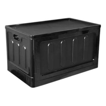 Imagem de Caixa Organizadora Dobrável 75L Preta  Grande e Resistente - caixa org