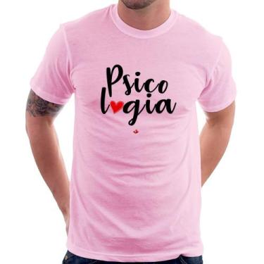 Imagem de Camiseta Psicologia por amor - Foca na Moda, Rosa bebê, G