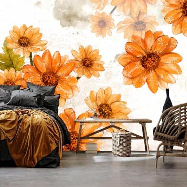 Imagem de Lcythiazole Papel de parede floral de tamanho personalizável - Papel de parede floral e papel de parede boho, removível para quarto de meninas, banheiro, sala de estar