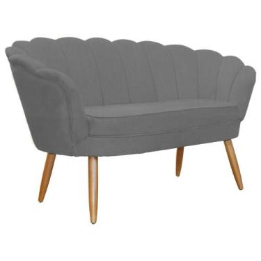 Imagem de Poltrona Namoradeira Decorativa Pétala belo tok - Suede Cinza
