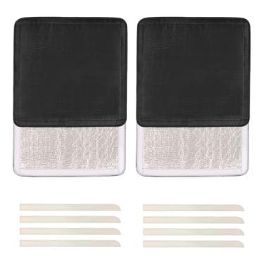 Imagem de Safoner Capa isolante de claraboia para ventilação de teto para trailer, tecido blackout solar para campista (40,6 x 40,6 cm) - preto - pacote com 2