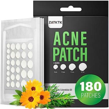 Imagem de ZATKTK Acne Pimple Patch (180 Counts 4 Sizes), Invisible Hydrocolloid Acne Patch with Tea Tree Oil & Calendula Oil, Acne Spot Healing Patch Zit Patches for Face