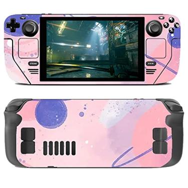 Imagem de VEUENNS Conjunto completo de adesivos para jogos para console Steam Deck portátil para computador de jogos, película de aplique de vinil especialmente projetada para cobertura total do baralho a vapor, oferece proteção e melhora a sensação do trackpad