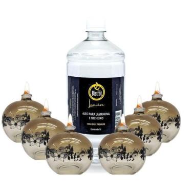 Imagem de Kit 6 Lamparinas Decorativas Sensações + 1L De Fluido - Velas bistrot