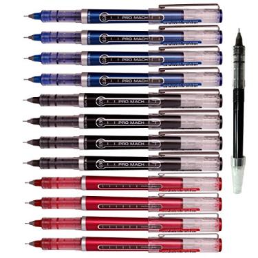 Imagem de Morning Glory Caneta esferográfica Pro Mach – Ponta fina de 0,38 mm (pacote com 12 canetas), 1 refil (3 cores misturadas)