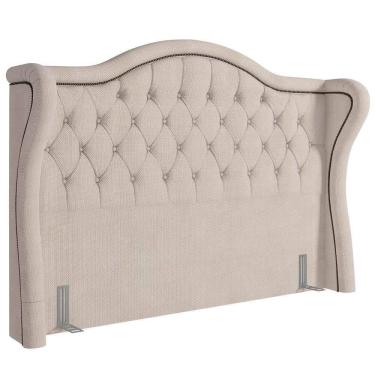 Imagem de Cabeceira Cama Casal 140cm Antibes P02 Linho Bege Cru - Mpozenato