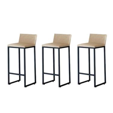 Imagem de Kit 3 Banquetas Alta Dani Reforçada Decorativa Balcão Bancada Cozinha 