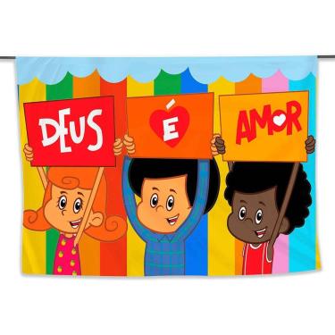 Imagem de Painel de Festa Retangular 3 Palavrinhas 4,50x2,80 Metros - Fera Print