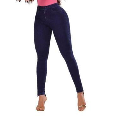 Imagem de Calça Jeans Feminina Skinny Barra Com Zíper Lisa Dia a Dia - LD Jeans,