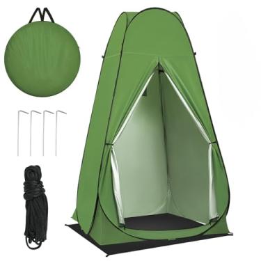 Imagem de UMIKOOL DIRECT Tenda de chuveiro pop-up de privacidade, trocador portátil para acampamento, praia, banheiro, vestiário, abrigo de sol com janela com bolsa de transporte