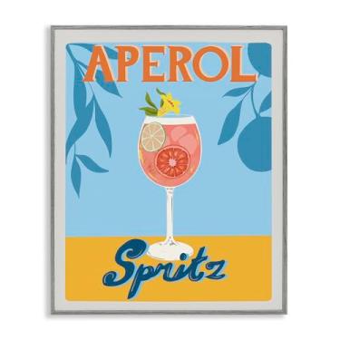 Imagem de Stupell Industries Tropical Aperol Spritz Cinza Emoldurado Giclee Art Design por Jo Reid, 40 x 50 cm
