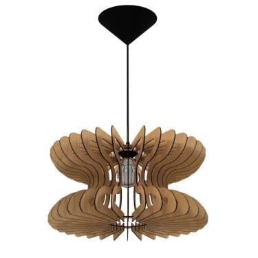 Imagem de Luminária Teto Tipo Pendente Cobra Mdf - Completa Mdf Cru