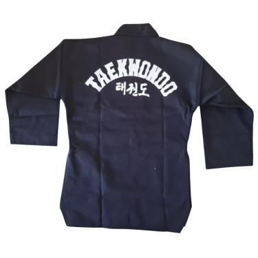 Imagem de Dobok Kimono Taekwondo - Brim Leve - Preto - Adulto - Ariran (A4 - até 1,90m)