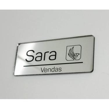 Imagem de Crachá Boton magnético em acrílico - Acrinato Acrilicos, Prata