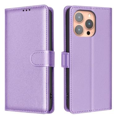 Imagem de HJZSZX Capa tipo carteira de couro magnética luxuosa para iPhone 16 Pro Max, porta-cartões e bolsa tipo carteira (para iPhone 16 Pro Max/ROXO)