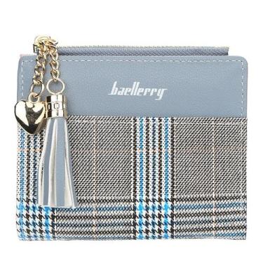 Imagem de Carteira Feminina Pequena Baellerry Com Zíper Cartões Moedas, Azul