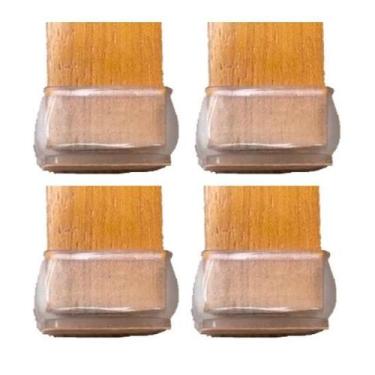 Imagem de Kit 8 Ponteira Feltro Quadrado Pé Cadeira Mesa Moveis - Geoprotector