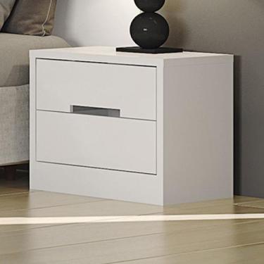 Imagem de Mesa de Cabeceira 2 Gavetas Dormitório Gold S822 Branco Brilho - Kappe
