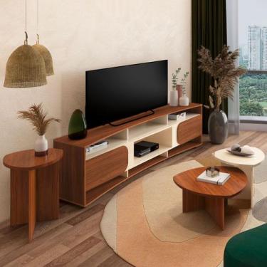 Imagem de Sala de Estar Completa para TV Até 86 Polegadas Delta 2 Portas Cedro/O