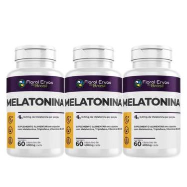 Imagem de mela tonina sono 180 capsulas kit 3 frascos x 60 cápsulas - Floral Erv