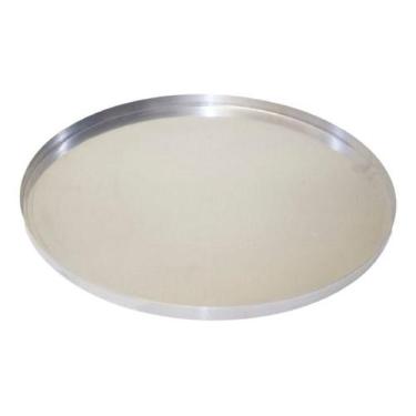 Imagem de Forma Assadeira Redonda de Metal para Assar Cortar ou Servir Pizza 30c