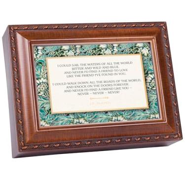 Imagem de Cottage Garden Caixa de joias com foto musical toca melodia That is What Friends are for 15 x 20 cm acrílico e vidro I Could Sail The Waters of All