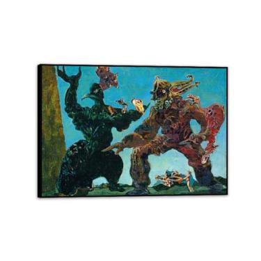 Imagem de Max Ernst Impressão em tela The Barbarians Famous Art Reproduções Max Ernst Pôster de pintura para casa Surrealismo Decoração de parede para presentes de sala de estar 100 x 70 cm (39 x 28 polegadas