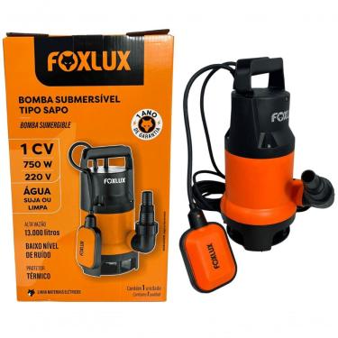 Imagem de Bomba Submersível Sapo 1cv Foxlux água Limpa Suja Automática 220