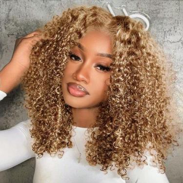 Imagem de Peruca HIRIREMY Ombre Highlight Deep Wave Lace Front BOB 40cm