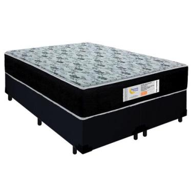 Imagem de Cama Box Queen Bipartido Suede + Colchão Molas Ensacadas SerenePrime S