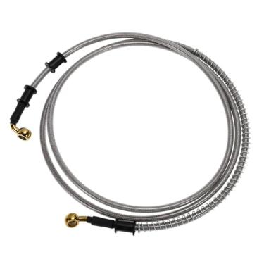 Imagem de Partuto Linha de mangueira de óleo de embreagem de freio de motocicleta de 210 cm fio de aço inoxidável trançado PU linha de freio hidráulico de motocicleta para motocicletas motos sujeira tom
