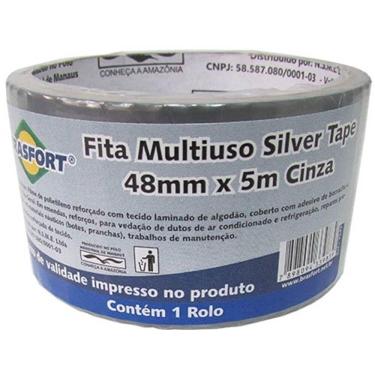 Imagem de Fita Multiuso Cinza 48 Mm X 5 Metros - 7547 - Brasfort